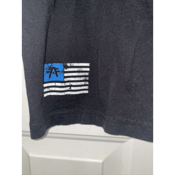 American Fighter Men XL Blue black white Training T Shirt UFC MMA Gym Workout - Picture 3 of 9